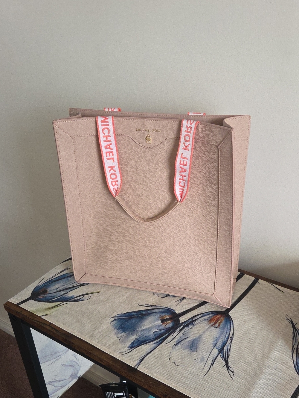 Michael Kors Blush Pink Logo-Striped Tote